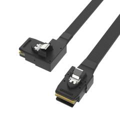 كابل SFF-8087 Mini SAS 4i ذو 36 سنًا إلى 36 سنًا بزاوية 90 درجة يمينًا