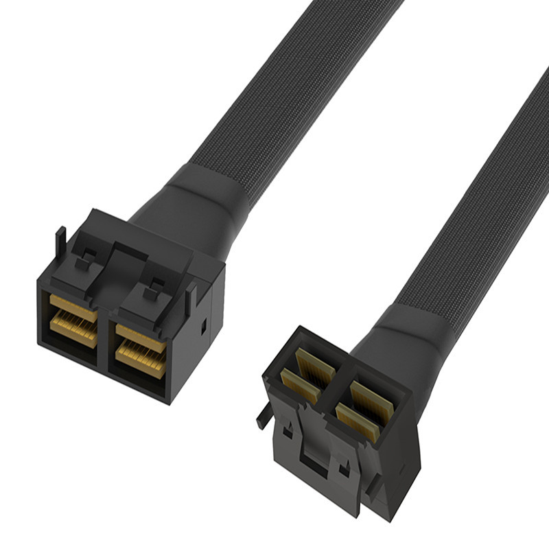 MINISAS SFF8643 vers MINISAS SFF8643 Angle interne droit 90°
