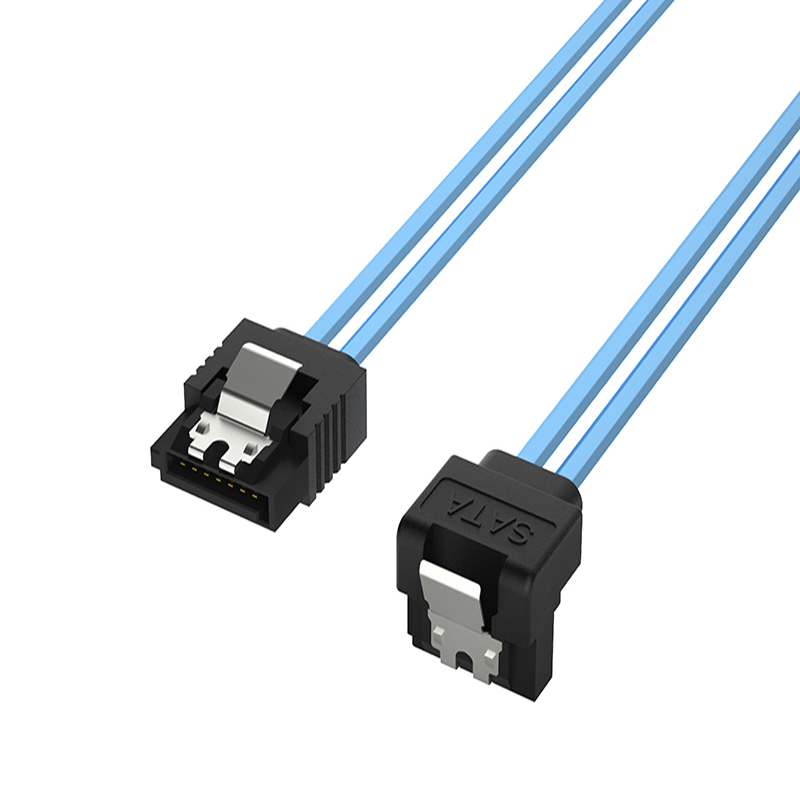 Cable SATA de 7 pines en ángulo izquierdo de 90 grados a SATA recto de 7 pines