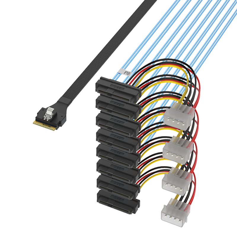 SlimSAS SFF8654 8i a 8* SFF8482+4P