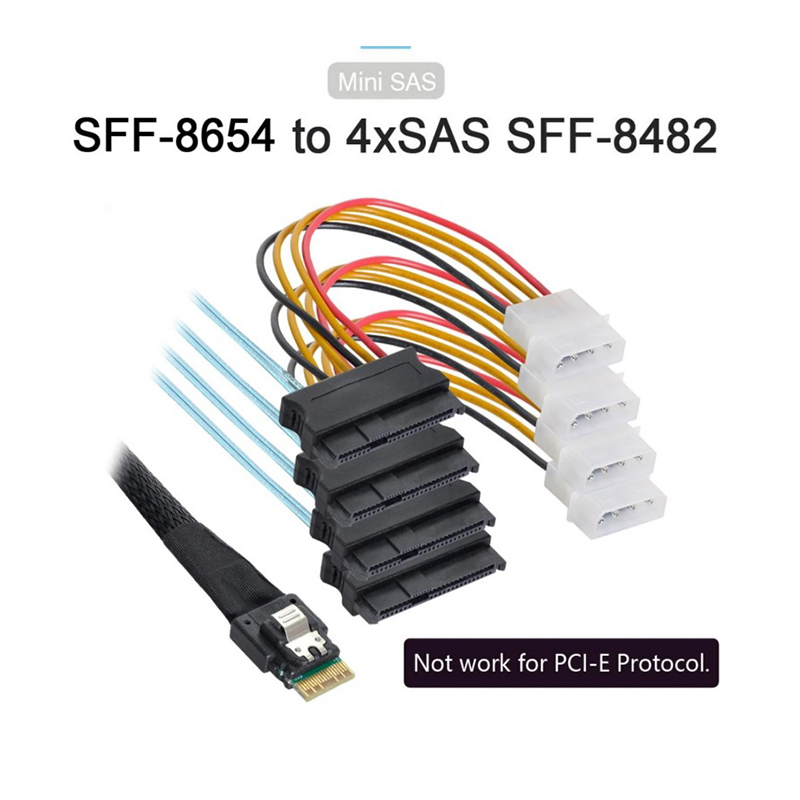 SlimSAS SFF8654 4i TO 4*MINISAS SFF8482