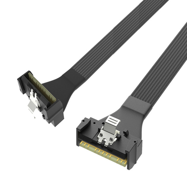 كابل SlimSAS SFF8654 إلى SlimSAS SFF8654 بزاوية قائمة