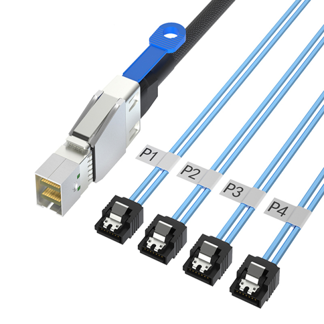 Cabo externo Mini SAS SFF-8644 para 4 X SATA