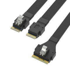 SlimSAS SFF8654 8i إلى 2*SlimSAS SFF8654