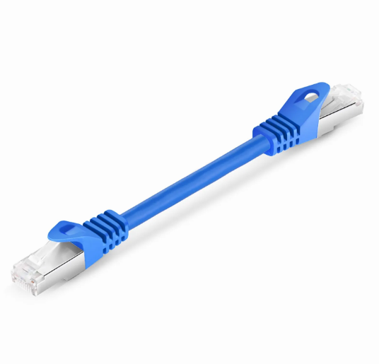 6in (0.15m) Cat6a 26AWG Snagless Shielded (S/FTP) PVC CM Ethernet Network Patch Cable, Blue