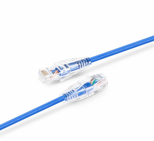 Cat6 28AWG Snagless Unshielded (U/UTP) 6in (0.15m)  PVC CM Small Diameter High-Flex Ethernet Network Patch Cable, Blue