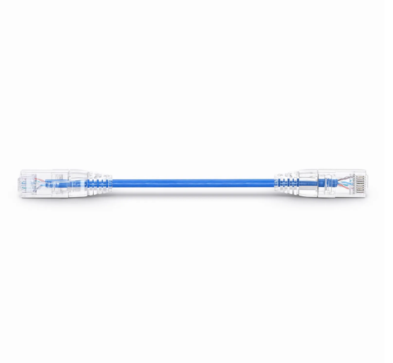 Cat6 28AWG Snagless Unshielded (U/UTP) 6in (0.15m)  PVC CM Small Diameter High-Flex Ethernet Network Patch Cable, Blue