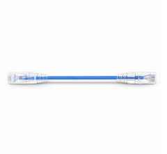 Cat6 28AWG Snagless Unshielded (U/UTP) 6in (0.15m)  PVC CM Small Diameter High-Flex Ethernet Network Patch Cable, Blue