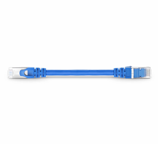 Cat6 26AWG Snagless Shielded (S/FTP) PVC CM 6in (0.15m)  Ethernet Network Patch Cable, Blue