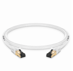 Cat8 28AWG Snagless Shielded (S/FTP) PVC CM 3ft (0.9m) Ethernet Network Patch Cable, Off-White