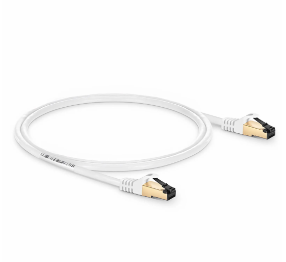 Cat8 28AWG Snagless Shielded (S/FTP) PVC CM 3ft (0.9m) Ethernet Network Patch Cable, Off-White