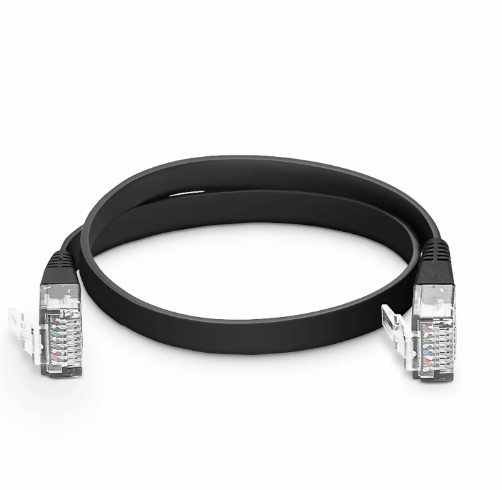 Cat6 32AWG Snagless Unshielded (U/UTP) PVC 1ft (0.3m) Flat Ethernet Network Patch Cable, Black