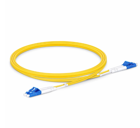 OS2 Single Mode,1m (3ft) Fiber Patch Cable,  LC UPC Duplex to LC UPC Duplex, Riser (OFNR), 2.0mm, Tight-Buffered, Yellow
