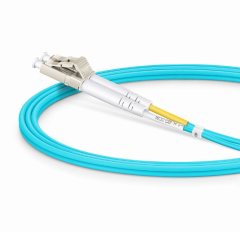 OM3 Multimode,1m (3ft) Fiber Patch Cable, LC UPC Duplex to LC UPC Duplex, Riser (OFNR), 2.0mm, Tight-Buffered, Aqua