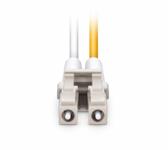 OM4 Multimode, 1m (3ft) Fiber Patch Cable, LC UPC Duplex to LC UPC Duplex, Riser (OFNR), 2.0mm, Tight-Buffered, Lime Green