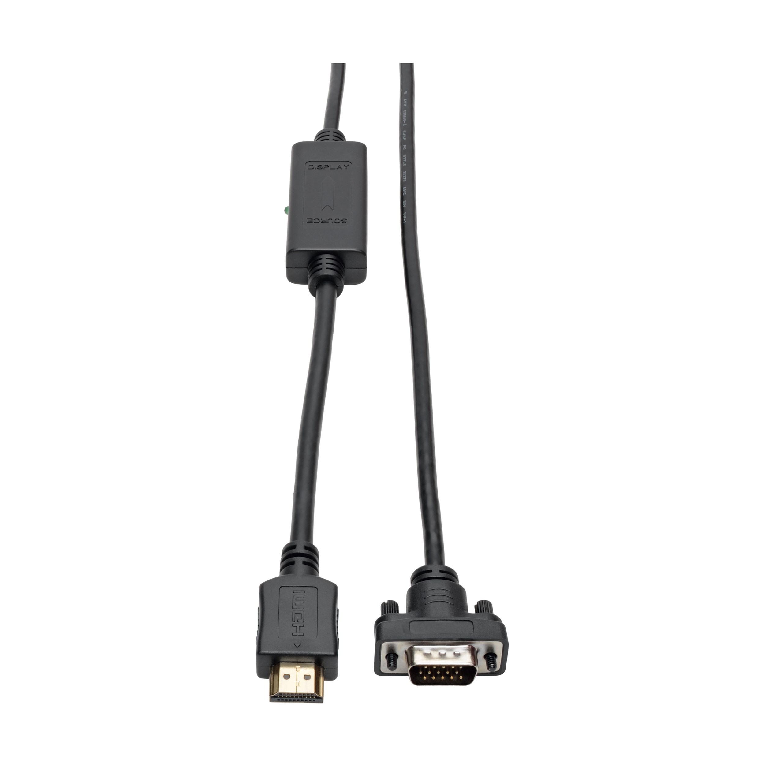 HDMI to VGA Active Adapter Cable (HDMI to Low-Profile HD15 M/M), 15 ft. (4.6 m)