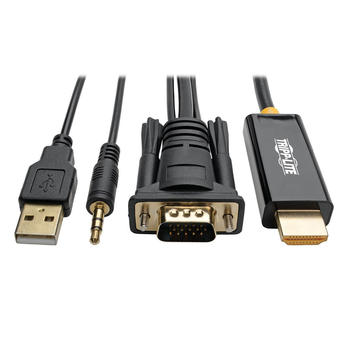 VGA to HDMI Adapter Cable with Audio and USB Power (M/M), 1080p 60 Hz, 6 ft. (1.8 m)