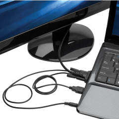 VGA to HDMI Adapter Cable with Audio and USB Power (M/M), 1080p 60 Hz, 6 ft. (1.8 m)