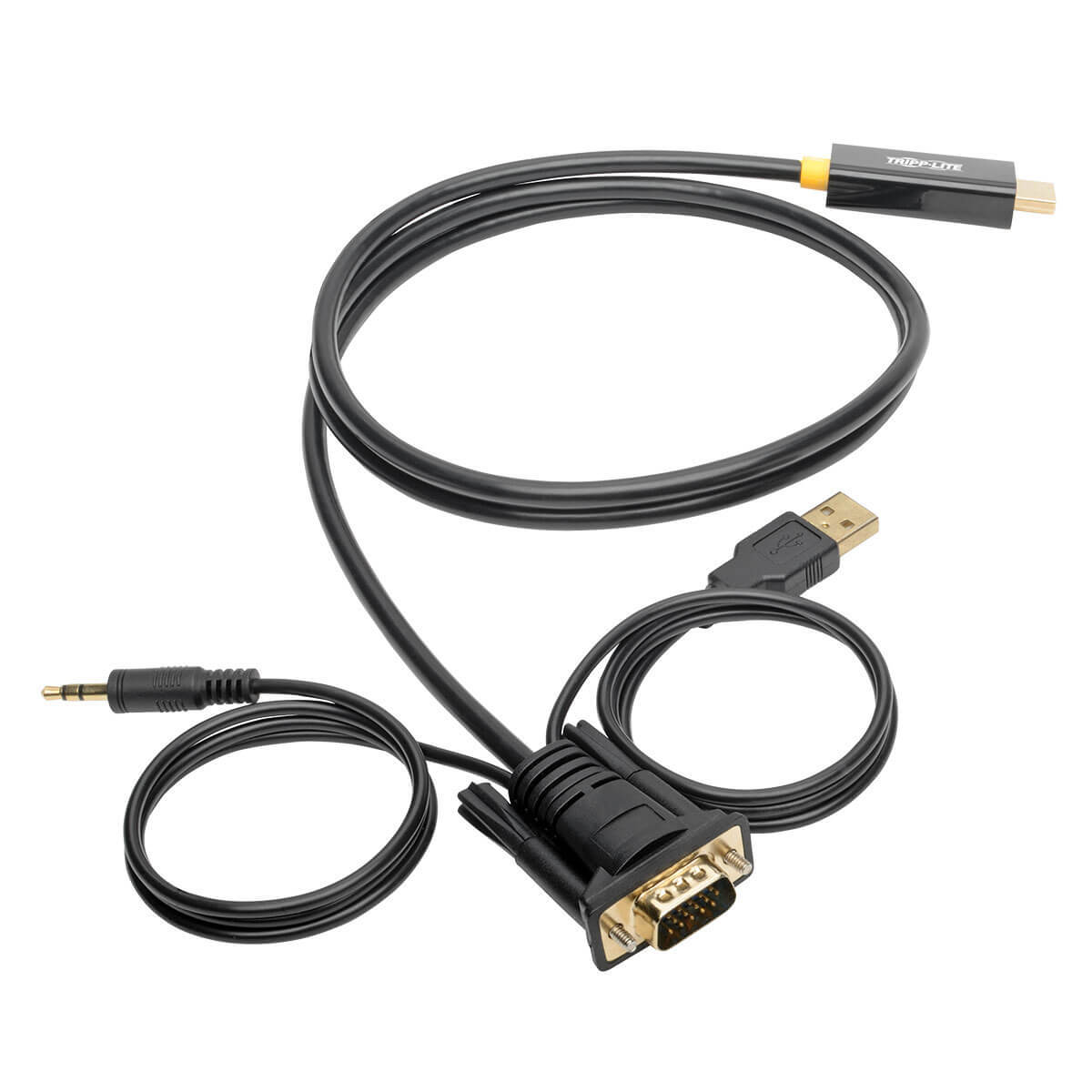 VGA to HDMI Adapter Cable with Audio and USB Power (M/M), 1080p 60 Hz, 6 ft. (1.8 m)