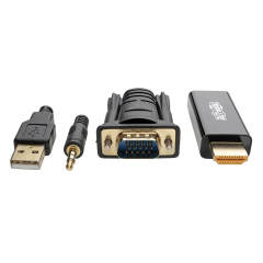 VGA to HDMI Adapter Cable with Audio and USB Power (M/M), 1080p 60 Hz, 6 ft. (1.8 m)