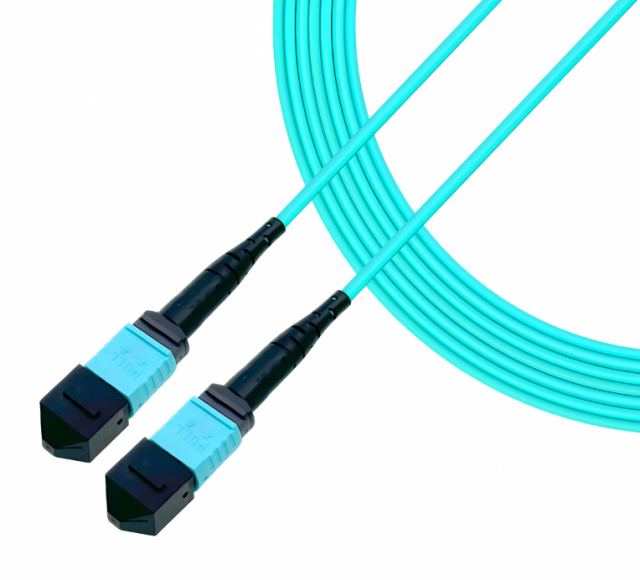 MPO Female To MPO Female OM3 3.0mm LSZH 12 Fibers MPO Patch