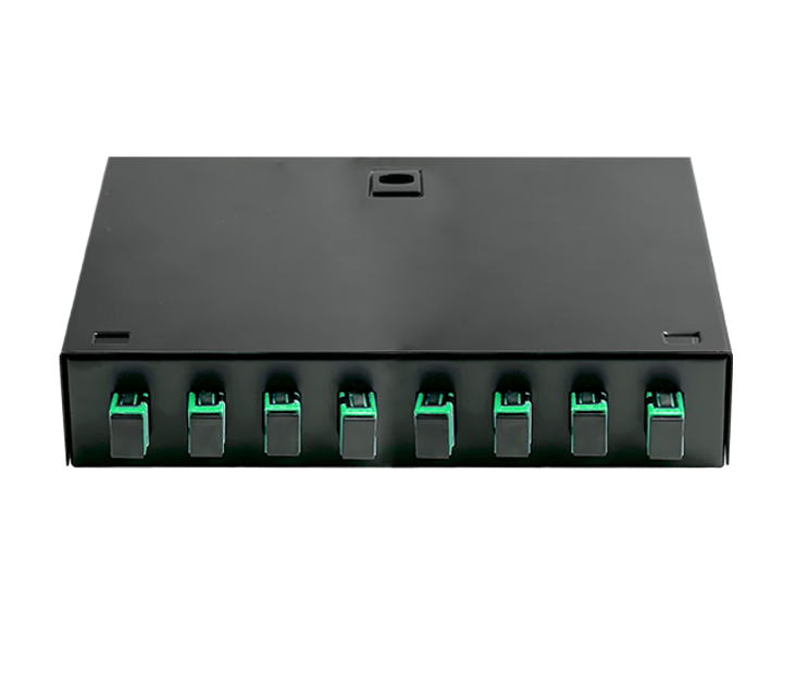 1U 19″ 8 Ports Full Loaded Fixed Rack Mount Fiber Patch Panel With 8pcs SX SC/APC Adapters And 8pcs SX SC/APC G657A1 LSZH Pigtails 1m