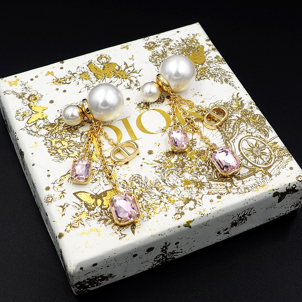 Dior Rose Gold Vintage-Inspired Earrings 028
