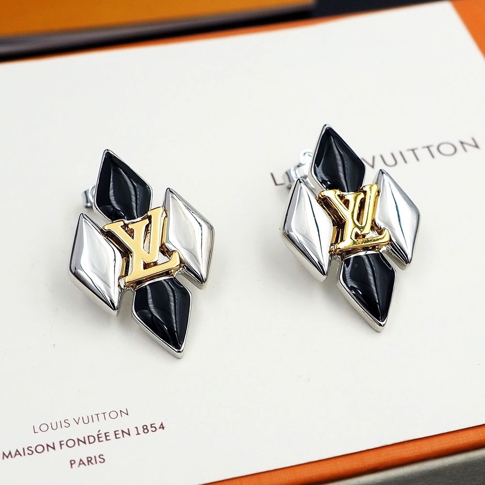 LV Silver Logo-Accented Earrings 209