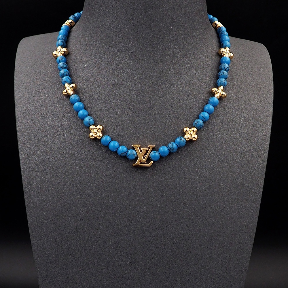 LV Blue Vintage-Inspired Necklace 409