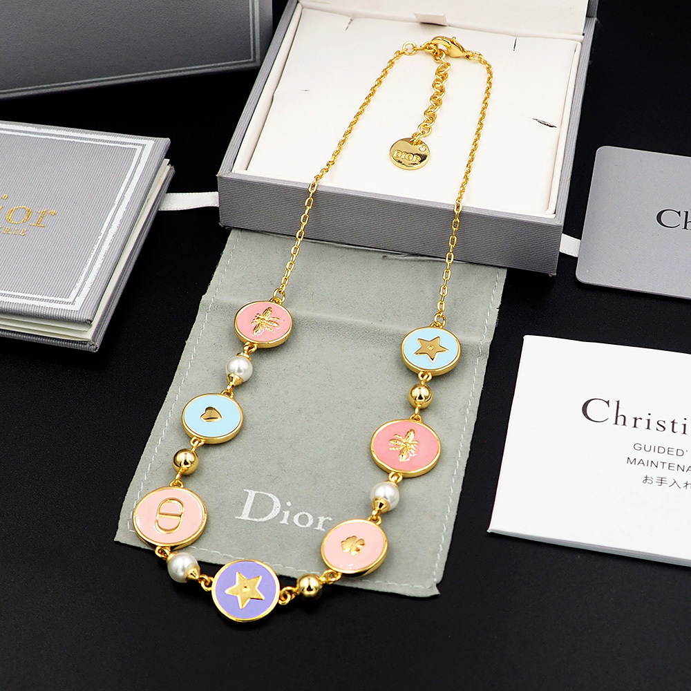 Dior Rose Gold Vintage-Inspired Necklace 033