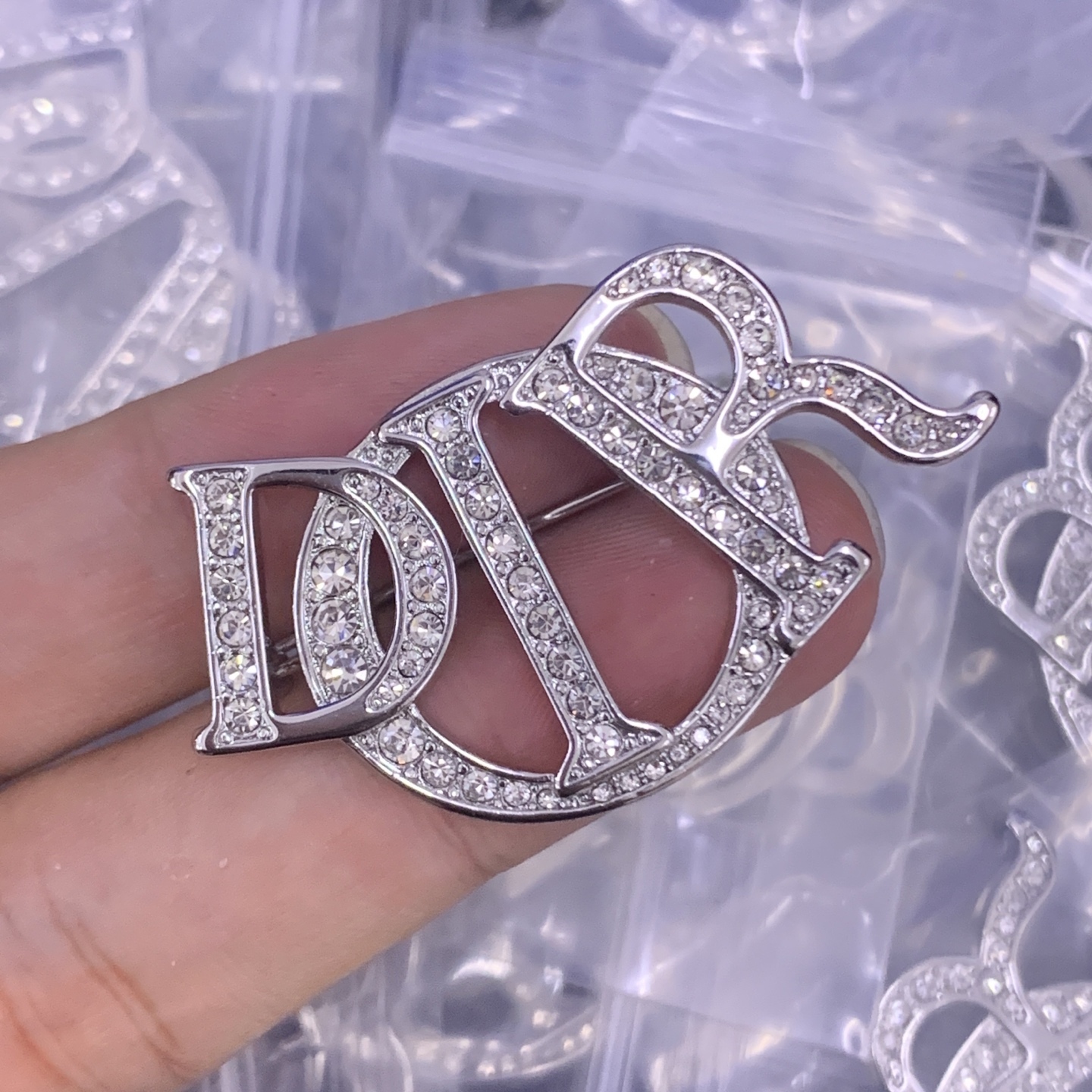 Dior Silver Logo-Accented Brooch 675