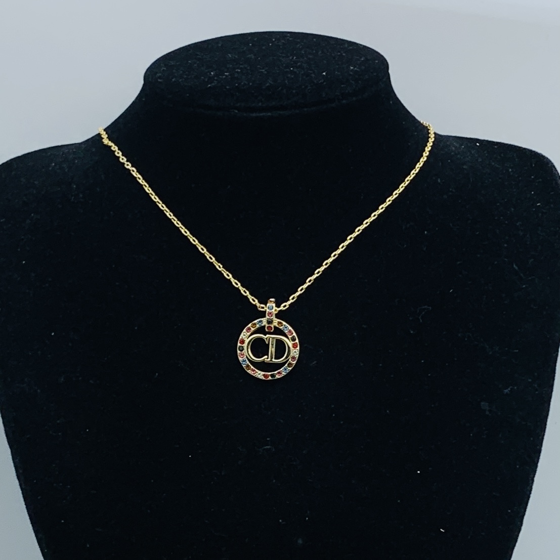 Dior Rose Gold Logo-Accented Necklace 345