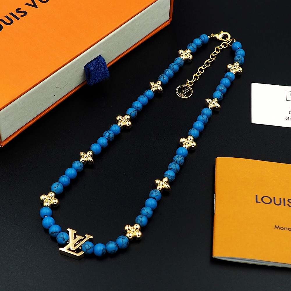 LV Blue Vintage-Inspired Necklace 409