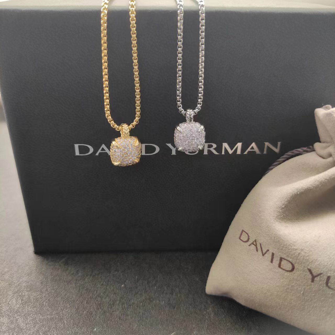 David Yurman Silver Logo-Accented Necklace 169