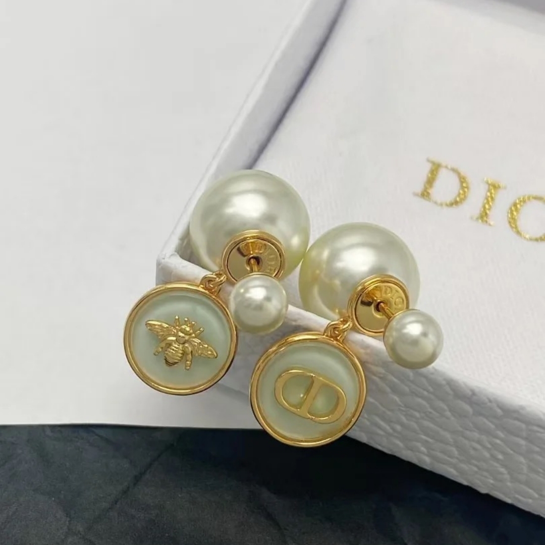 Dior Rose Gold Vintage-Inspired Earrings 023