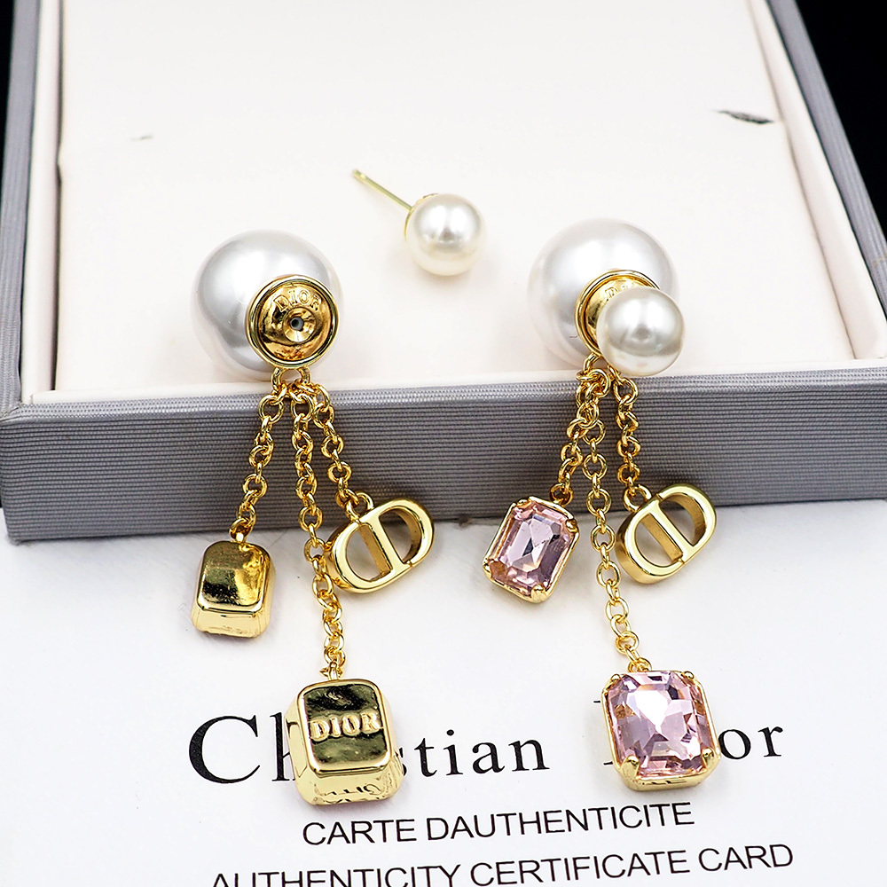 Dior Rose Gold Vintage-Inspired Earrings 028