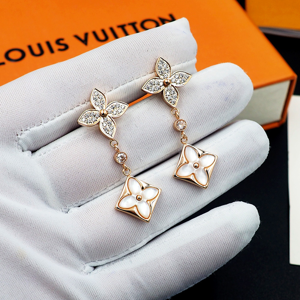 LV Silver Logo-Accented Earrings 208