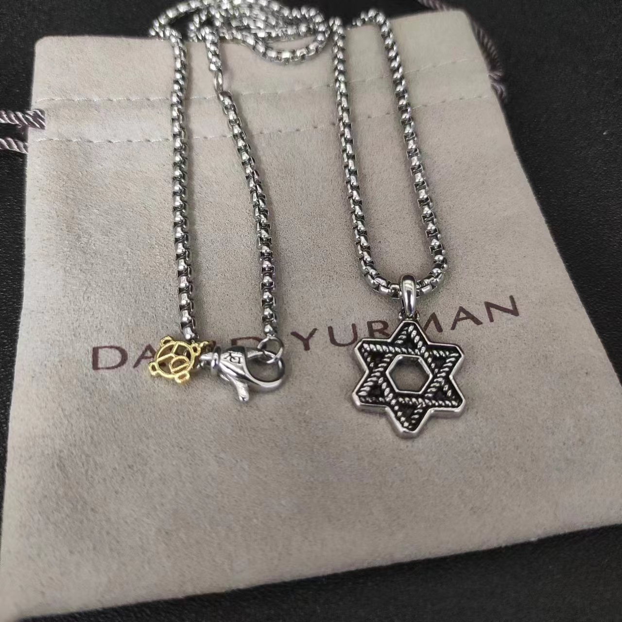 David Yurman Silver Logo-Accented Necklace 131
