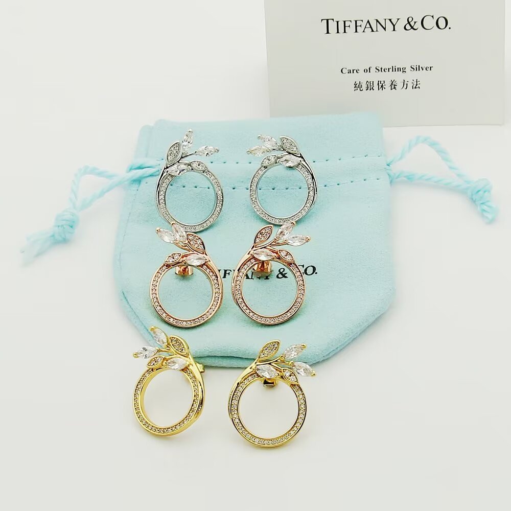 Tiffany Rose Gold Logo-Accented Earrings 169