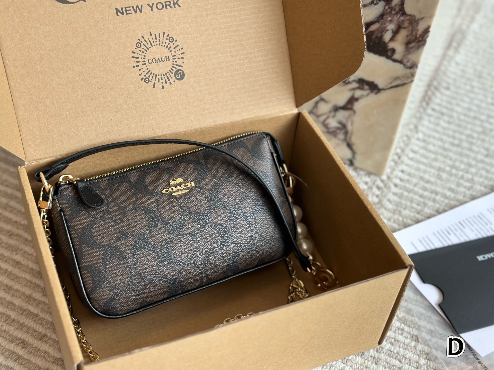 Coach Beige Vintage-Inspired Bag 008