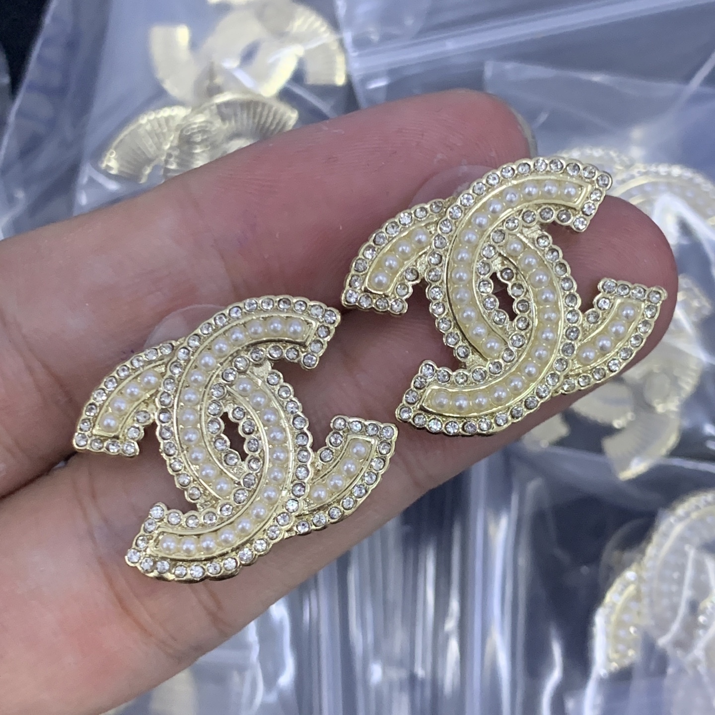Chanel Silver Logo-Accented Earrings 308