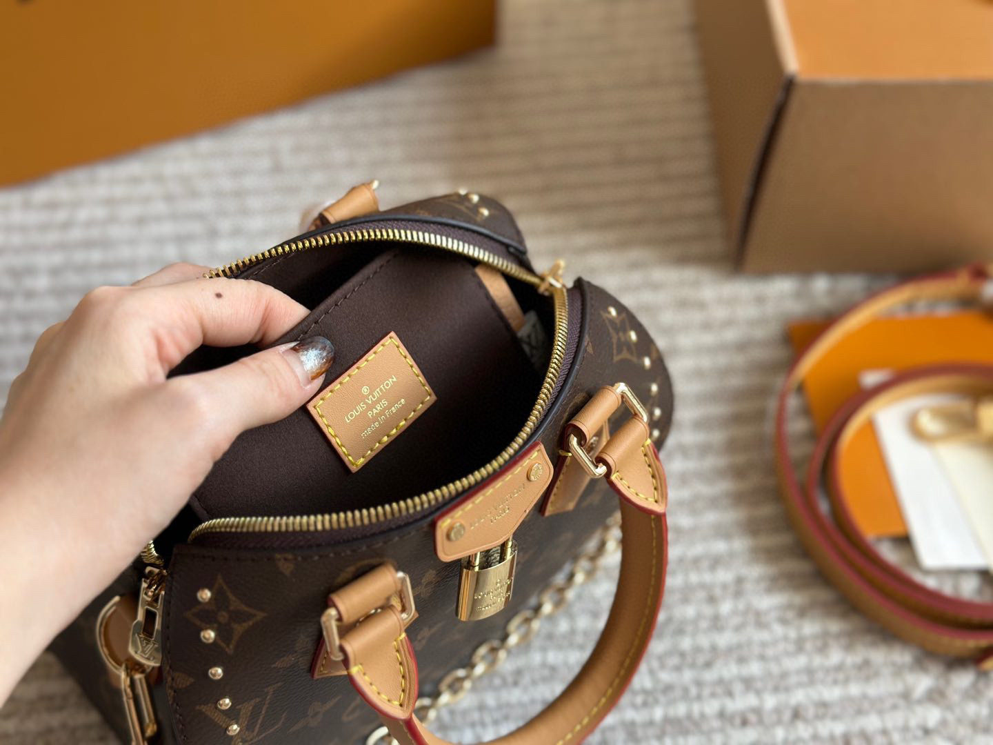 LV Rose Gold Quilted Bag 1582