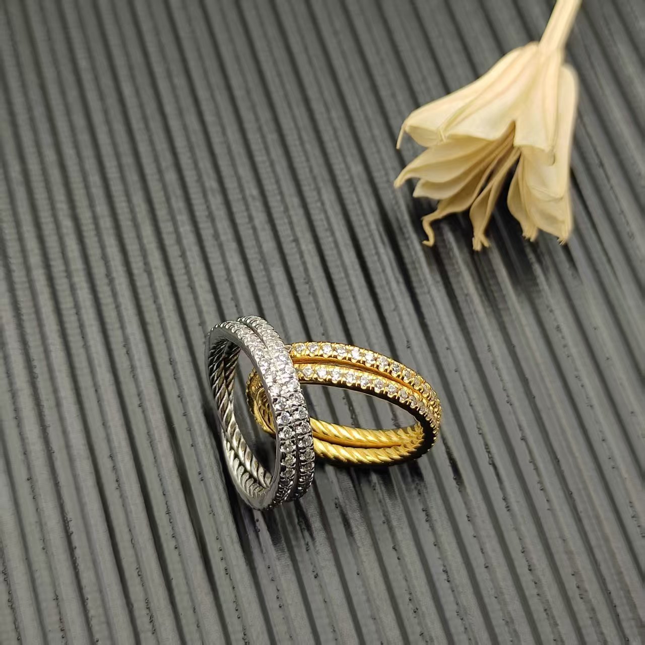 David Yurman Silver Logo-Accented Ring 298