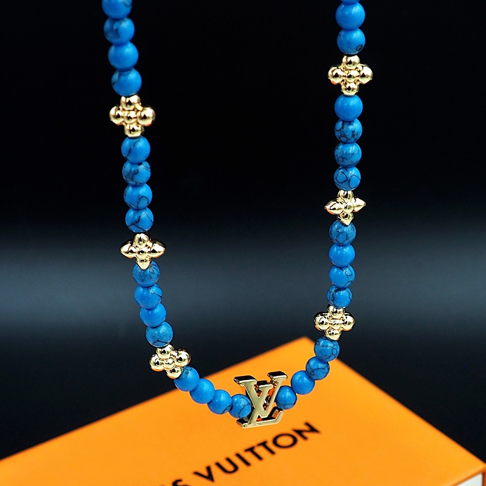 LV Blue Vintage-Inspired Necklace 409