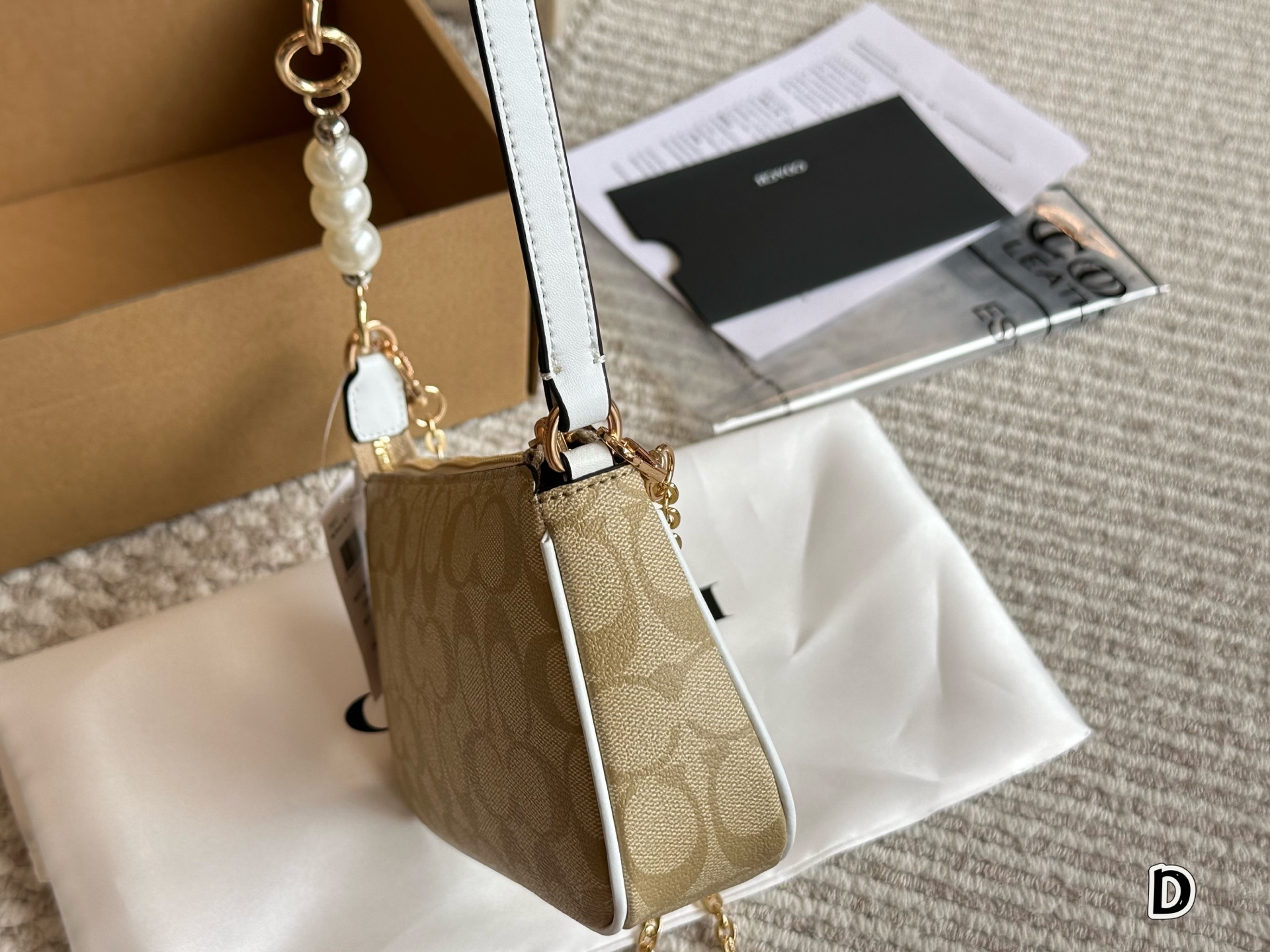 Coach Beige Vintage-Inspired Bag 008