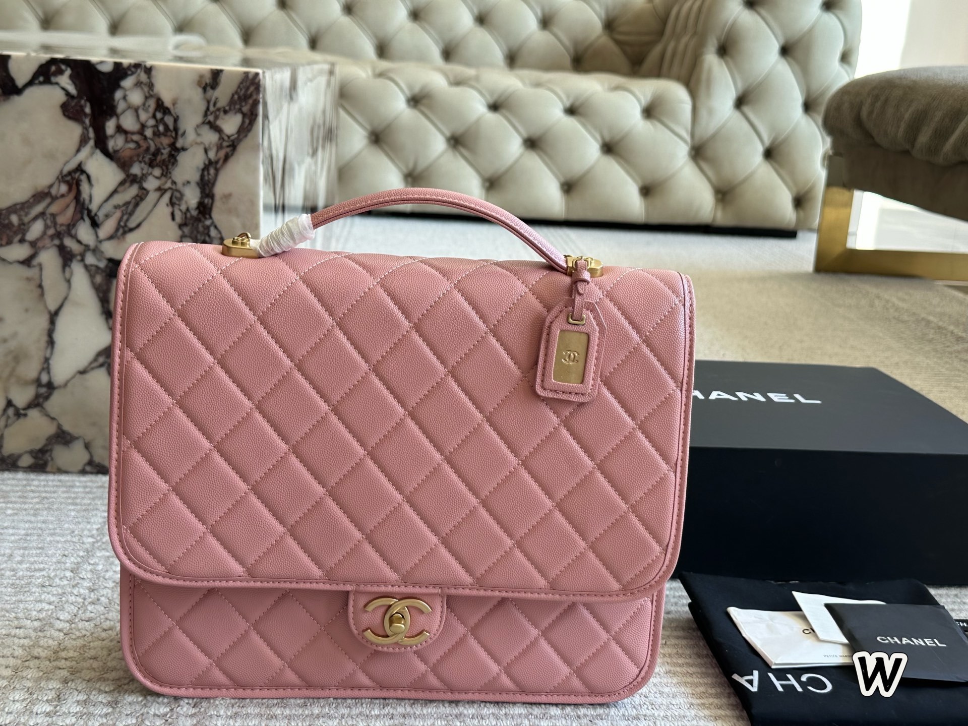 Chanel Beige Quilted Bag 1405
