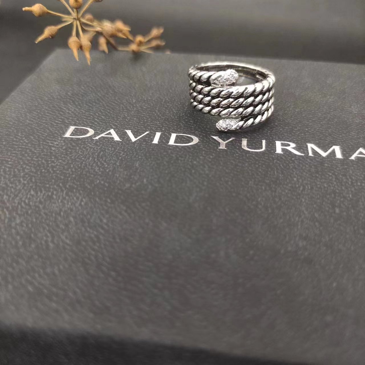 David Yurman Silver Logo-Accented Ring 256