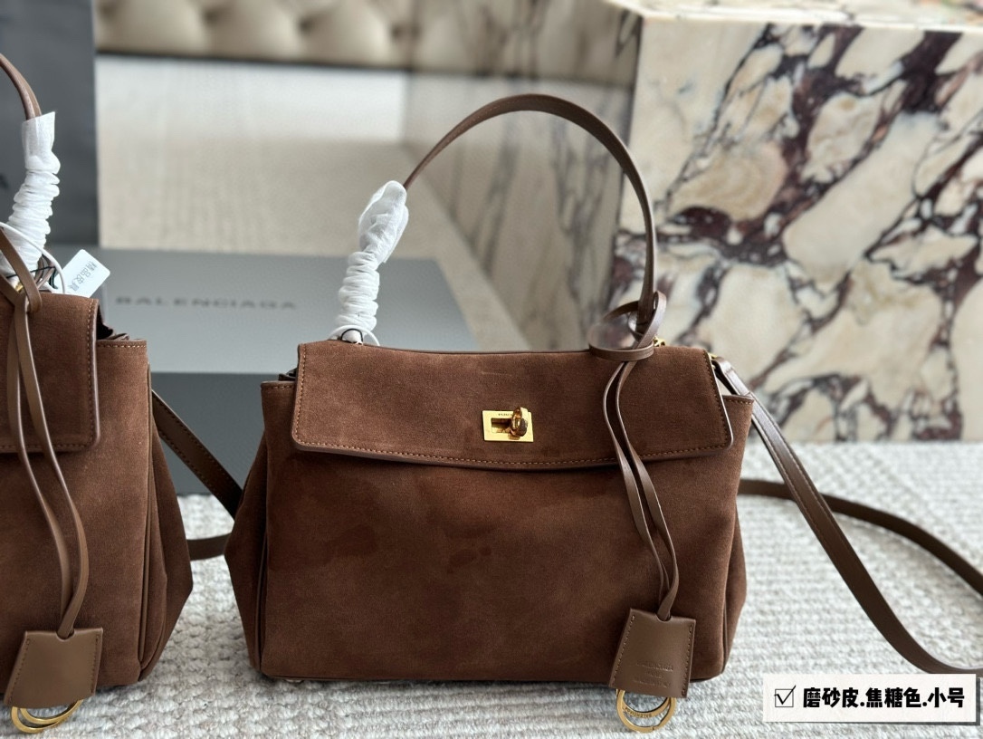 Balenciaga Brown Logo-Accented Bag 074