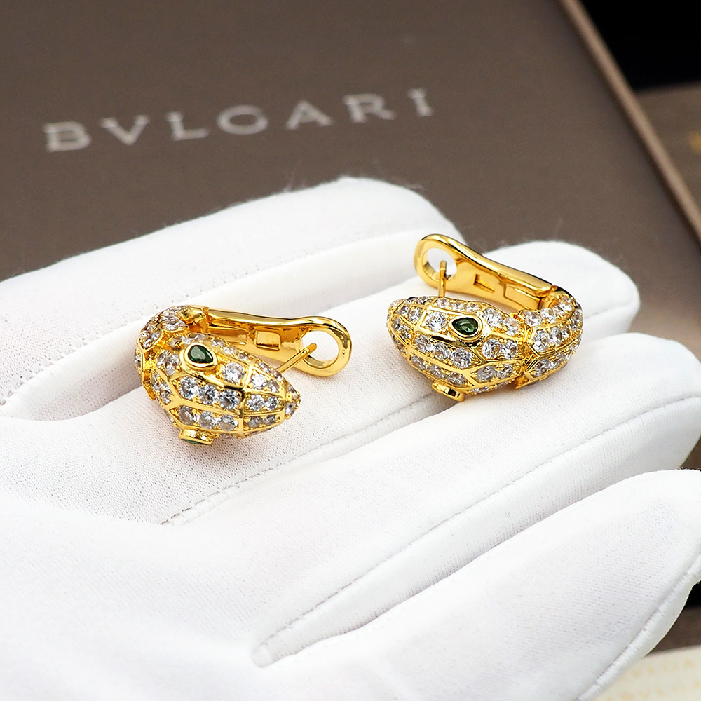 BVLGARI Silver Logo-Accented Earrings 060