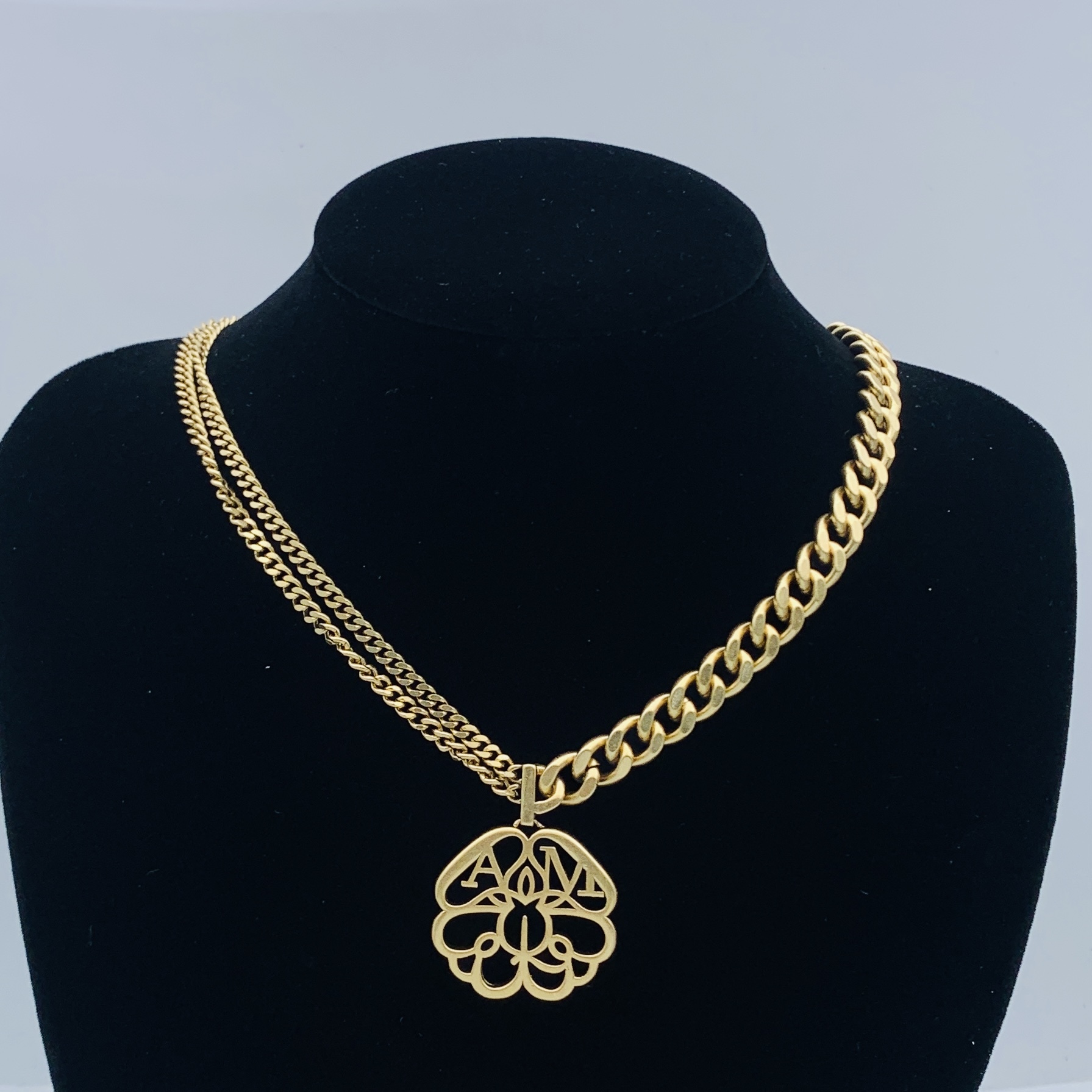 Alexander McQueen Rose Gold Logo-Accented Necklace 059